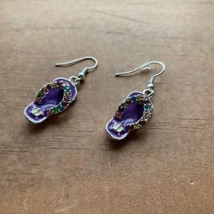 Purple Flip-Flop Earings